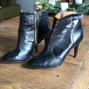 Nine west stiletto boots black leather booties